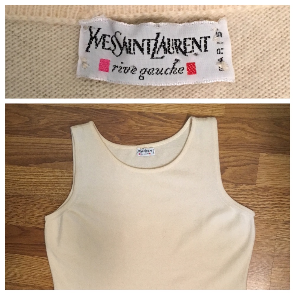 Vintage YSL 100% Cashmere tank